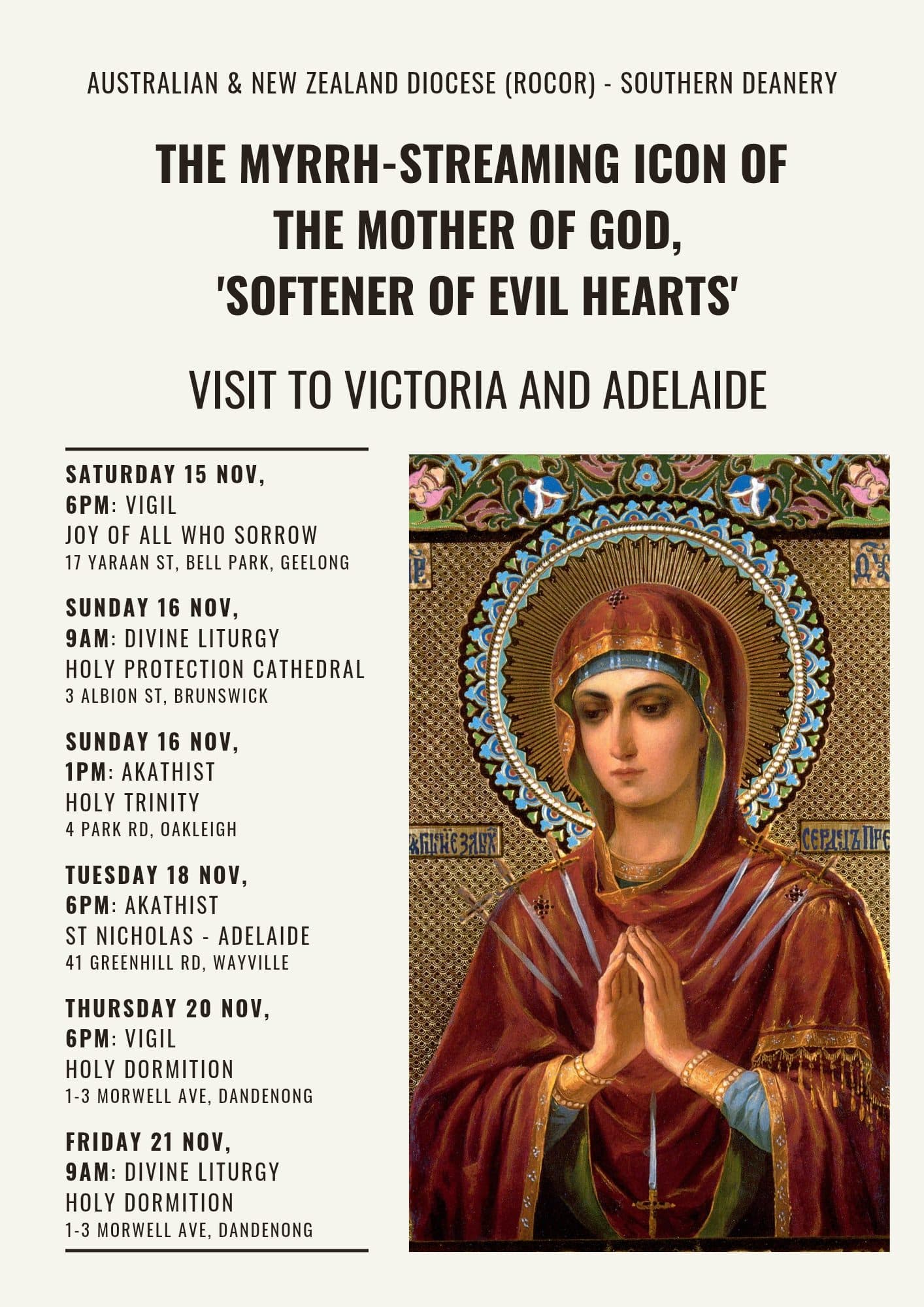 Myrrh-Streaming Icon: Softener of Evil Hearts